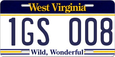 WV license plate 1GS008