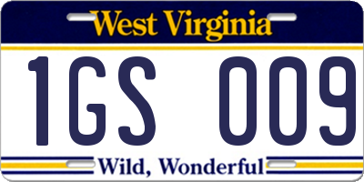 WV license plate 1GS009