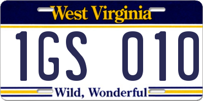 WV license plate 1GS010