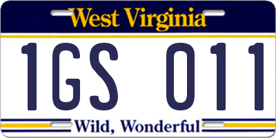 WV license plate 1GS011