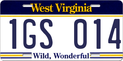 WV license plate 1GS014