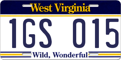 WV license plate 1GS015