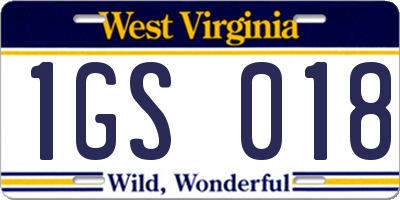 WV license plate 1GS018