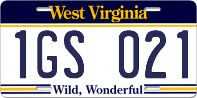 WV license plate 1GS021