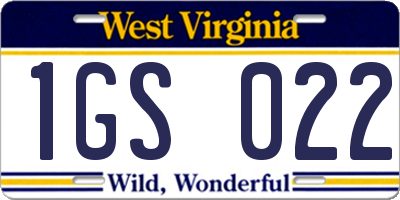 WV license plate 1GS022