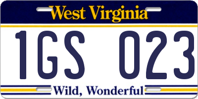 WV license plate 1GS023