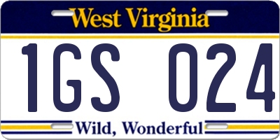 WV license plate 1GS024