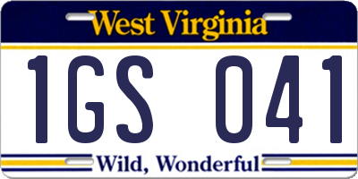 WV license plate 1GS041