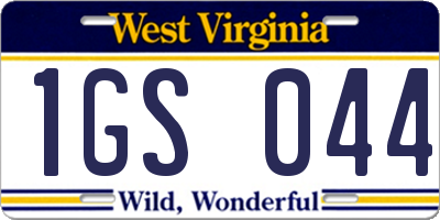 WV license plate 1GS044