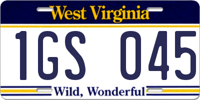 WV license plate 1GS045