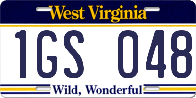 WV license plate 1GS048