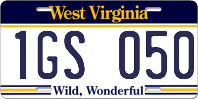 WV license plate 1GS050
