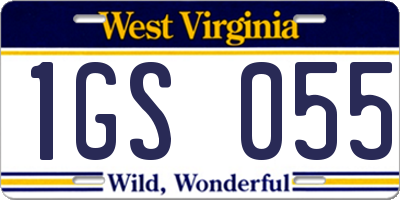 WV license plate 1GS055