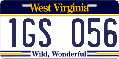 WV license plate 1GS056