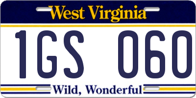 WV license plate 1GS060