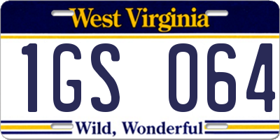WV license plate 1GS064
