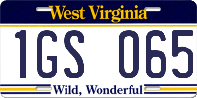 WV license plate 1GS065