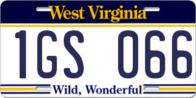 WV license plate 1GS066
