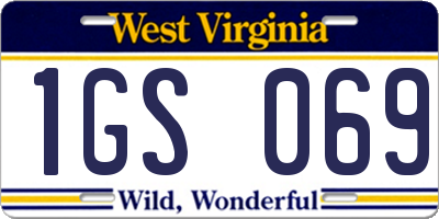 WV license plate 1GS069