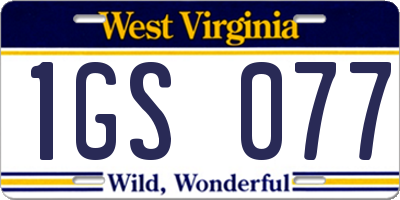 WV license plate 1GS077