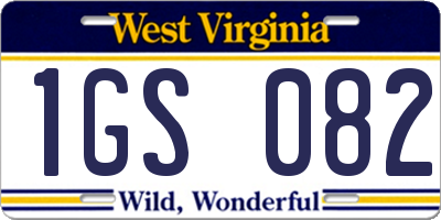 WV license plate 1GS082