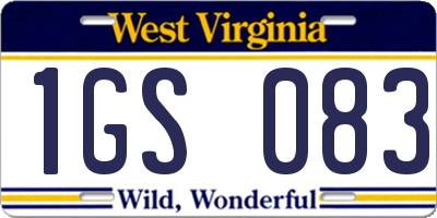 WV license plate 1GS083