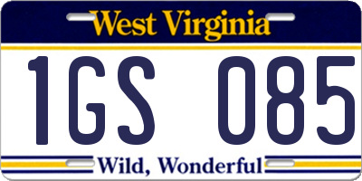 WV license plate 1GS085