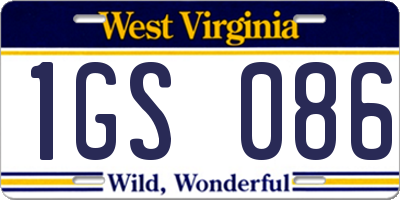 WV license plate 1GS086