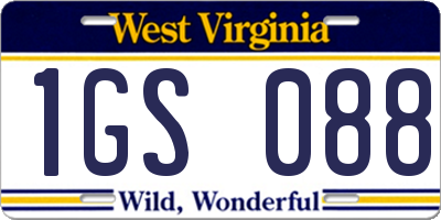 WV license plate 1GS088