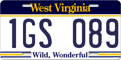 WV license plate 1GS089