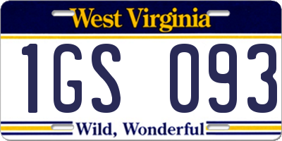 WV license plate 1GS093