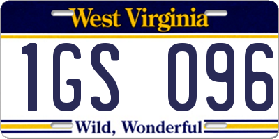 WV license plate 1GS096