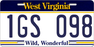 WV license plate 1GS098