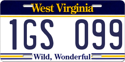 WV license plate 1GS099