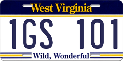 WV license plate 1GS101