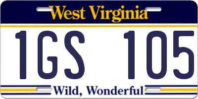 WV license plate 1GS105