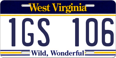 WV license plate 1GS106
