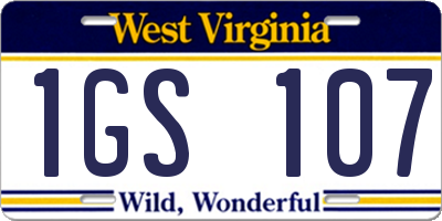 WV license plate 1GS107