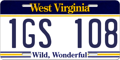 WV license plate 1GS108