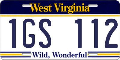 WV license plate 1GS112