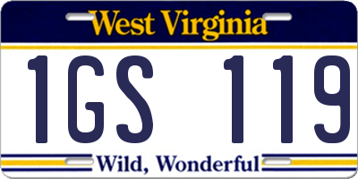 WV license plate 1GS119
