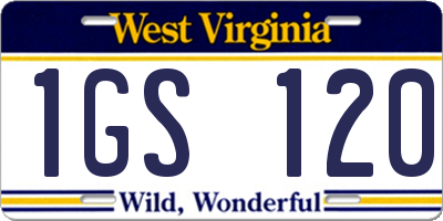 WV license plate 1GS120