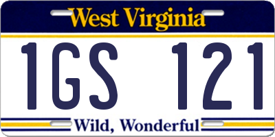 WV license plate 1GS121