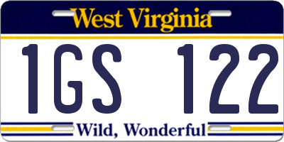 WV license plate 1GS122