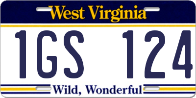 WV license plate 1GS124
