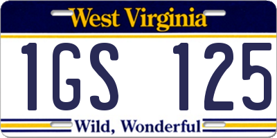 WV license plate 1GS125