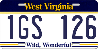 WV license plate 1GS126