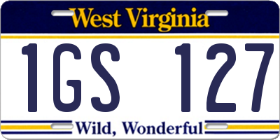 WV license plate 1GS127