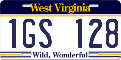 WV license plate 1GS128