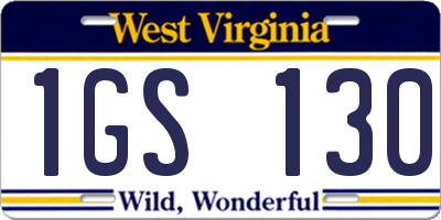 WV license plate 1GS130
